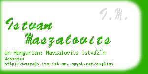 istvan maszalovits business card